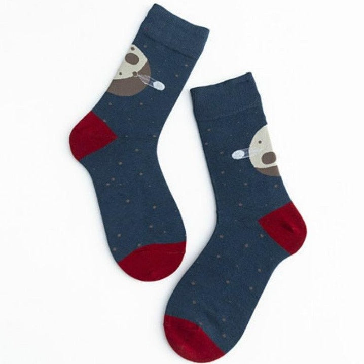 Chaussettes Fantaisie Planète Homme Coton Cadeau Original Hipster Tendance